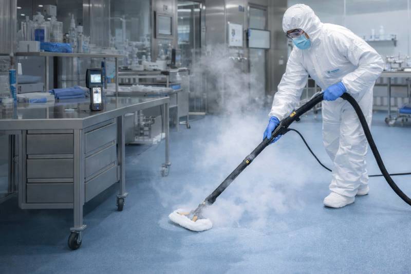 Désinfection à la vapeur dune salle blanche à Lyon