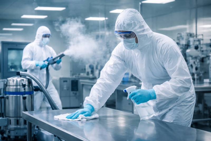 Nettoyage pour remise en conformité de salle blanche ISO 7 contaminée à Lyon